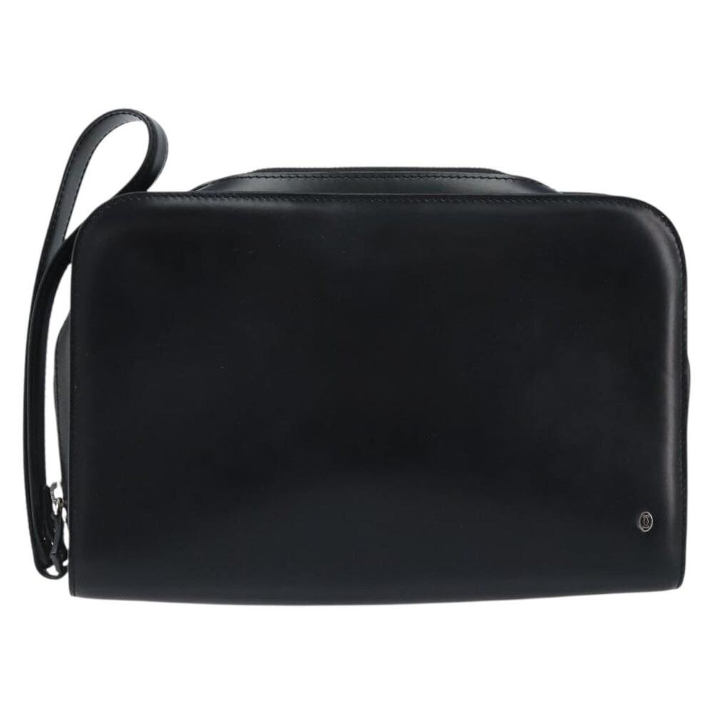Cartier Leather Pasha Clutch Bag Silver